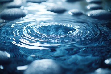 Sticker - Close-up shot of water with rocky background