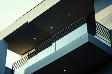 Poster - A modern building with multiple balconies, suitable for architecture or urban landscape photoshoots