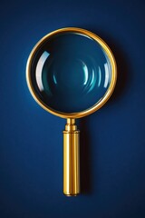 Aufkleber - A close-up view of a magnifying glass sitting on a blue surface, ideal for use in scientific or detective-themed contexts