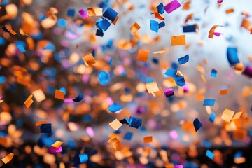Aufkleber - Colorful confetti falling from above