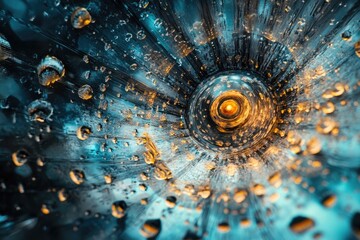 Poster - Close-up of water droplets on a window, perfect for use in illustrations or design concepts