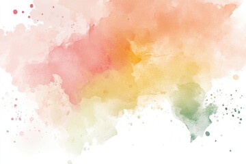 Poster - A vibrant watercolor illustration of a colorful cloud with a rainbow hue, perfect for use in illustrations, designs, and more