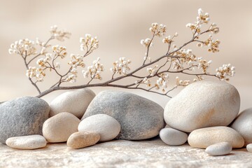 Poster - A collection of rocks perched on a table
