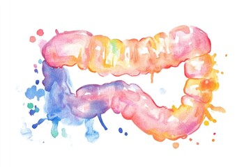 Poster - A beautiful hand-painted watercolor illustration of a large intlectional intlection