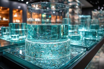 Poster - A glass of water placed on a table