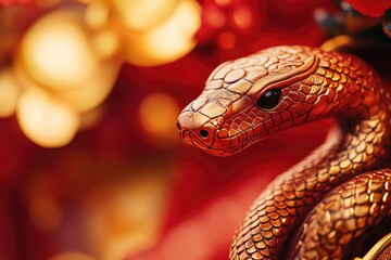 Poster - A detailed shot of a serpent's visage, often used in symbolic or decorative contexts