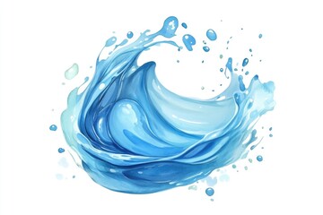 Poster - A turbulent blue water wave with air bubbles rising to the surface
