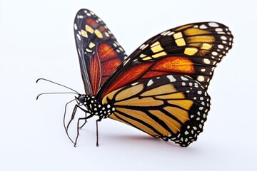 Poster - A close-up shot of a butterfly on a white surface