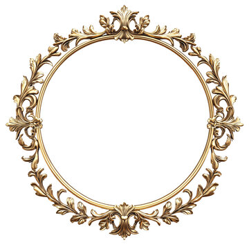 Ornate Gold Circular Frame:  A Luxurious Decorative Element