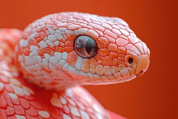 Wall Mural - A close-up shot of a colorful snake with red and white markings