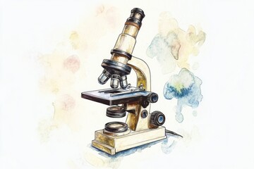 Poster - A close-up image of a microscope on a white surface, ideal for scientific and educational uses