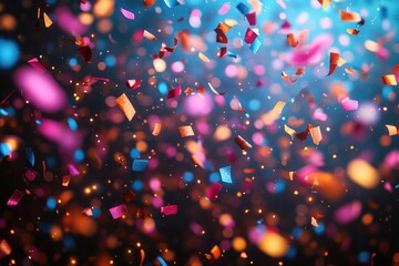 Poster - A colorful burst of confetti falling from the sky, perfect for celebration and party scenes