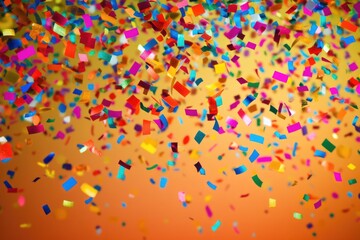 Poster - Confetti falling from the sky, colorful and festive atmosphere