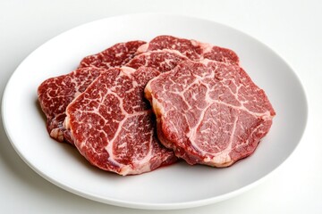 Poster - A plate of steaks served on a clean and white table, perfect for a dinner party or romantic evening