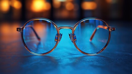 Aufkleber - A pair of glasses sits on a table, waiting to be picked up