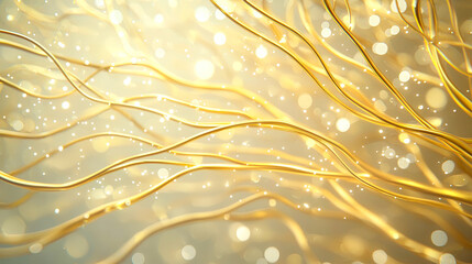 Poster - Golden abstract light patterns create a serene and enchanting atmosphere in a delicate display