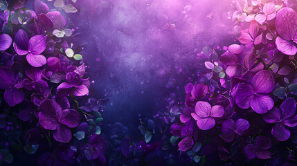 Wall Mural - Vibrant purple flowers create a dreamy atmosphere in a garden setting during twilight