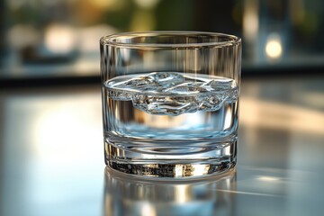 Poster - A clear glass filled with water sits atop a flat surface, perfect for a refreshing drink