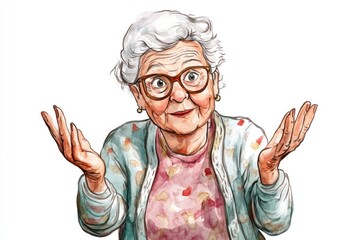 Aufkleber - Older woman holding a stop sign