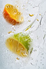 Aufkleber - Fresh citrus fruit slices on a table, perfect for decorating or using in still life photography