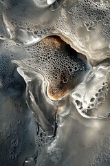 Aufkleber - A detailed shot of an icy fragment, perfect for use in winter-themed designs
