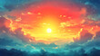 © Kashem - Serene summer sky at sunset showcasing vibrant colors perfect for a peaceful evening vibe