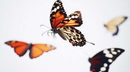 Wall Mural - A group of colorful butterflies flying through the air