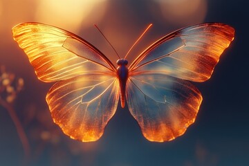 Aufkleber - A detailed image of a butterfly with a blurred background, perfect for using as an illustration or decoration