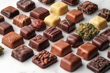 Poster - A assortment of chocolates displayed on a table