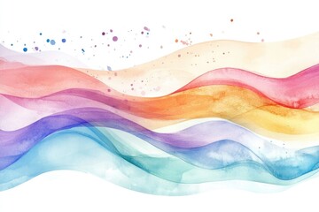 Poster - Watercolor painting of a vibrant wave with swirling colors and textures