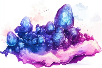 Poster - A bunch of blue grapes on display