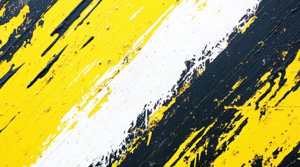Poster - Close-up shot of a vibrant yellow and black painted wall, perfect for use in designs about creativity, art, or architecture