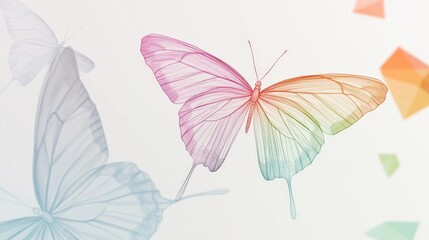 Poster - A group of colorful butterflies flying through the air, perfect for illustrations or designs that require a touch of whimsy and wonder