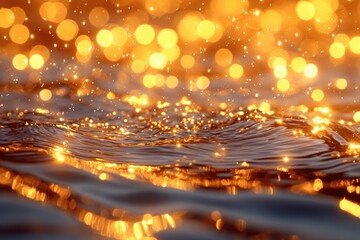 Aufkleber - A close-up shot of a calm waterbody at night with lights reflected on its surface