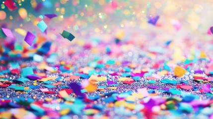 Aufkleber - Colorful confetti fills the air as it falls from the sky