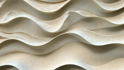 Poster - Textured waves in sandy material highlight innovative design in contemporary architecture, featuring smooth lines and organic shapes