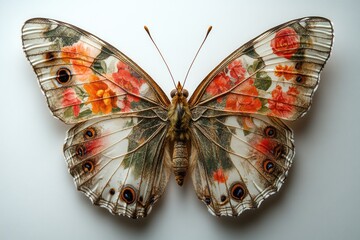 Poster - A colorful butterfly perched on a flat surface