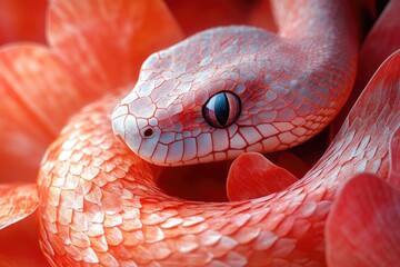 Aufkleber - Close-up of a snake's head with tongue extended, great for reptile or wildlife photography