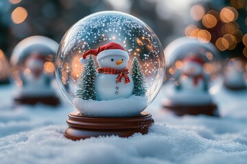 Poster - A snow globe featuring a snowman inside