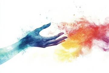 Poster - Two hands stretching out to connect, symbolizing unity and connection