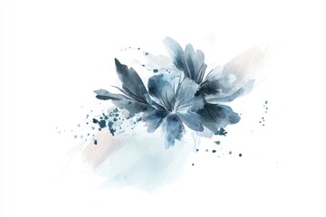 Poster - A beautiful watercolor flower sitting on a pure white background, perfect for decorating or illustration