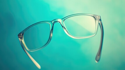 Aufkleber - A pair of glasses placed on a table