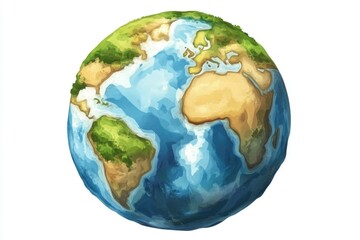 Poster - Image of the Earth on a white background, suitable for presentations and educational materials