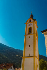 Wall Mural - Church on a sunny summer day at Zams, Oberinntal valley, Tyrol, Austria