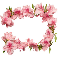 Wall Mural - Pink Azalea Wreath: A Delicate Floral Frame