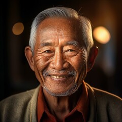 Wall Mural - handsome elderly senior asian man smiling portrait photography