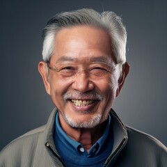 Wall Mural - handsome elderly senior asian man smiling portrait photography