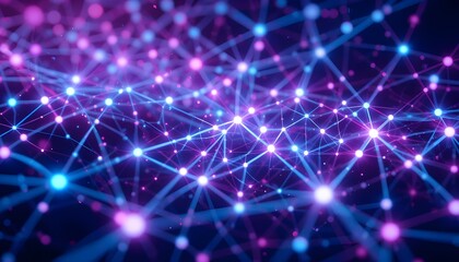 Digital background perfect for tech processes, neural networks, artificial intelligence, data transfer