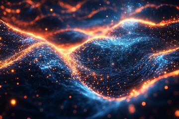abstract plasma ripples through glowing surreal digital designs., generative ai