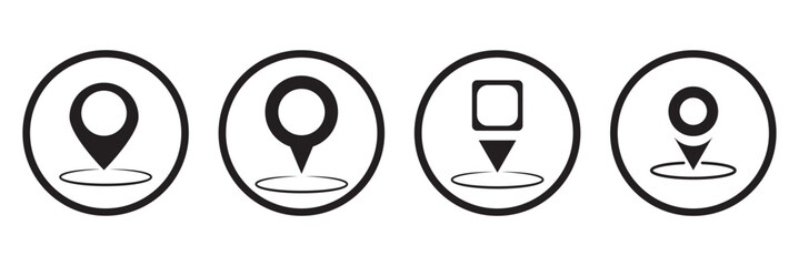 Fototapete - Pin icon Simple outline vector logo
